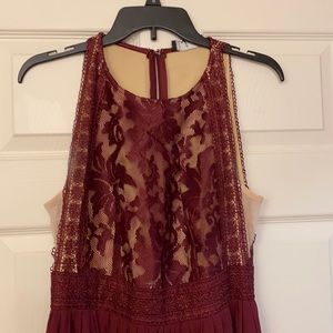 Floor Length Maroon Dress